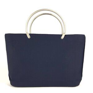 CHANEL Bag Tote Bag Hand Bag polyamide Navy/Silver